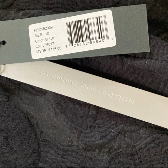 Halston Heritage Dress Sz 10 Evening Collection Black Jacquard Sleeveless NWT - Picture 4 of 7